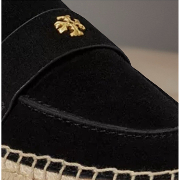 Women's Tory Burch Black Suede Seaside Espadrille Mules 8 Read Description - Picture 2 of 7